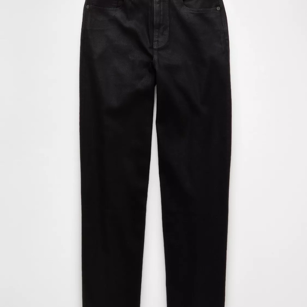 AE Stretch Coated Super High-Waisted Baggy Straight Jean NWT size 12 - Picture 3 of 6